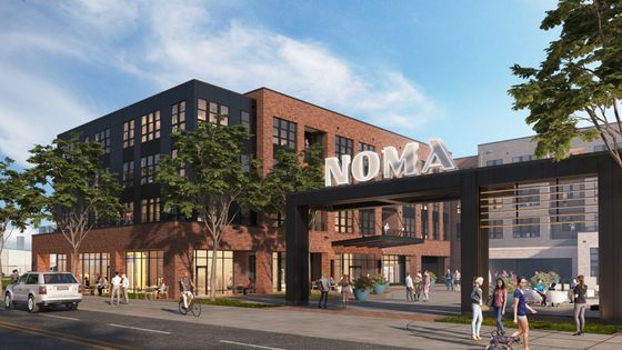 Exterior Rendering of Apartments and Grounds