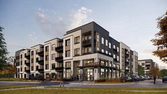 An exterior view of The Hickory at Indian Lake Village apartments near downtown Nashville, TN.