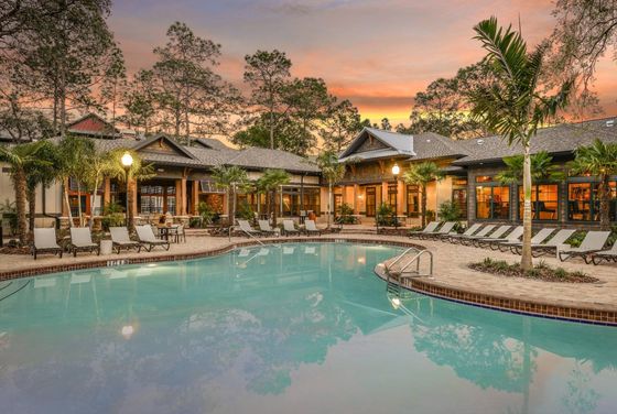pool dusk