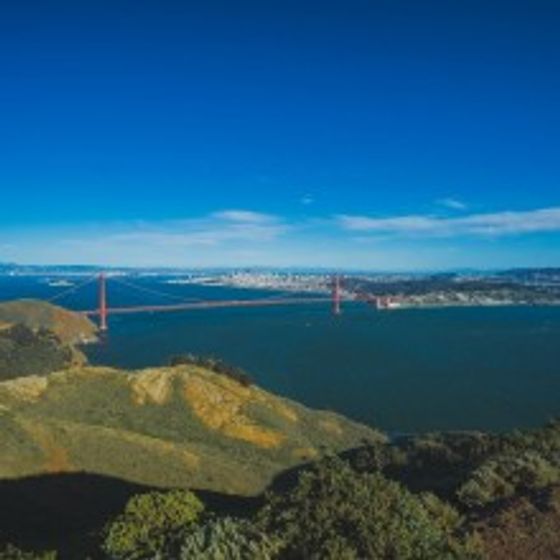 View of Golden Gate Bridge from Marin Headlands