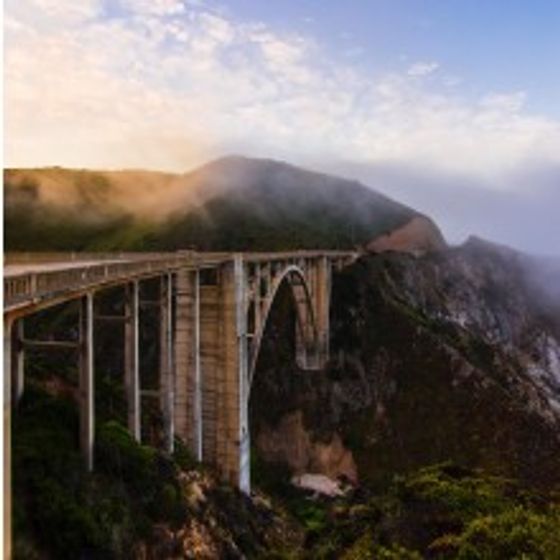 Fog rolling in over the Bixby bridge.
