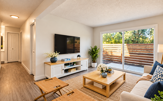 Spacious Living Room with Yard