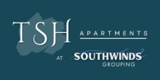 TSH Apartments logo with brushstroke background and text reading “Apartments at Southwinds Grouping.”