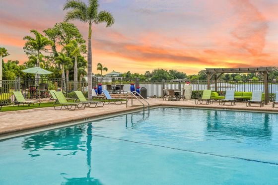 Outdoor Pool at Sunset