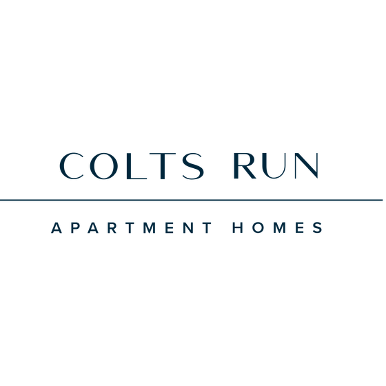 Colts Run Apartment Homes logo featuring elegant typography on a dark background.