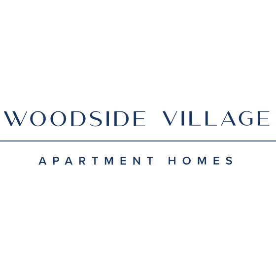Elegant logo for Woodside Village Apartment Homes, emphasizing sophistication and community living.