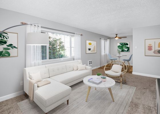 virtually staged living room