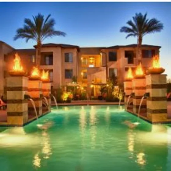 Front Pool at night
