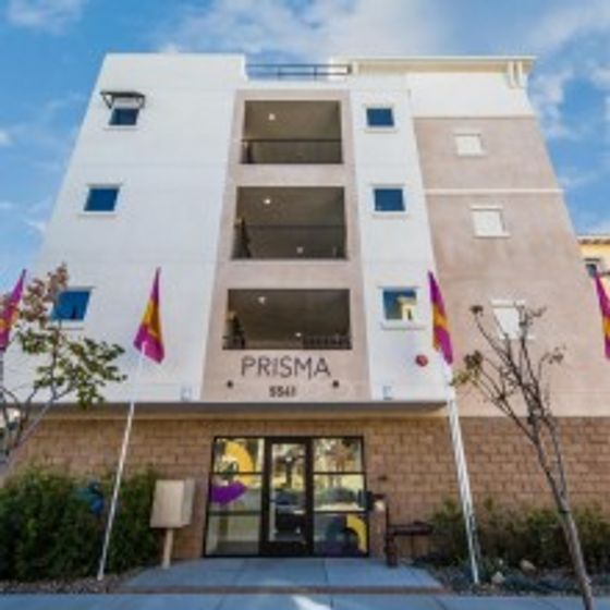 Front entrance of Prisma student housing
