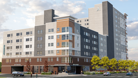 rendering of midrise building