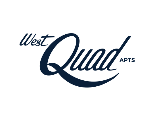 Sleek West Quad Apartments logo featuring elegant typography, exuding modern luxury.