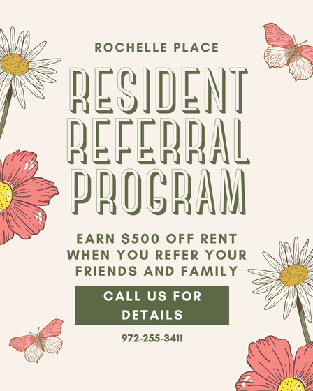 $500 Off your rent if you refer a freind.