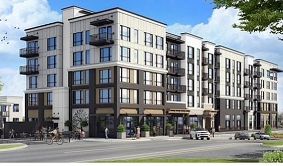 Elegant 27th Street Apartments showcasing modern architecture with expansive windows and private balconies.