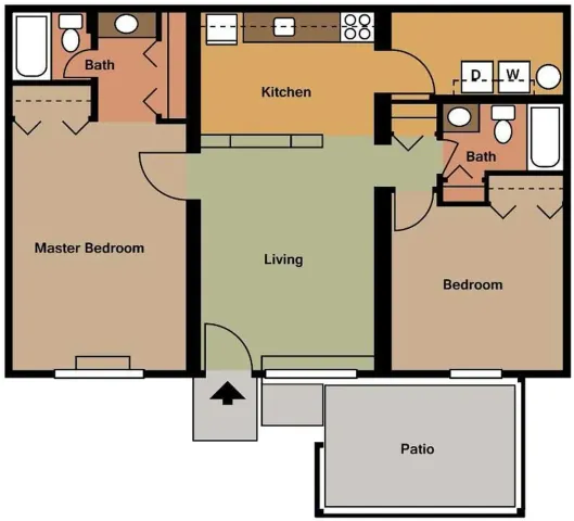 2 bed 2 bath