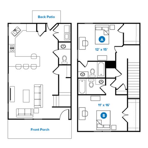 2 Bed 2.5 Bath