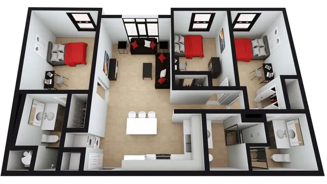 C: 3 BED 3 BATH