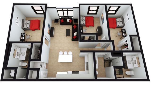 C: 3 BED 3 BATH