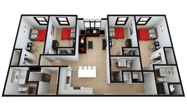 D1: 4 BED 4 BATH