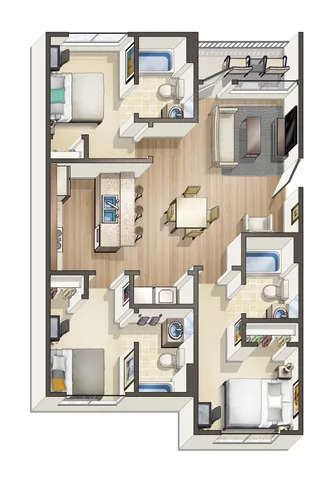 B: 3 BED 3 BATH