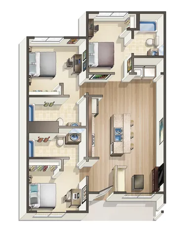 C: 3 BED 3 BATH