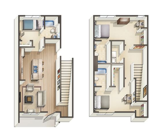 D: 3 BED 3 BATH