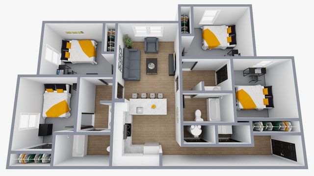 D1: 4 Bed 2 Bath