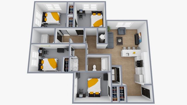 D2: 4 Bed 2 Bath