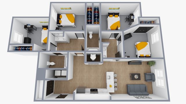 D3: 4 Bed 2 Bath