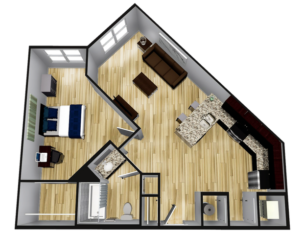 C1: 1 Bed 1 Bath