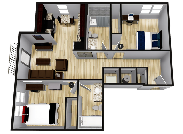 B2: 2 Bed 2 Bath
