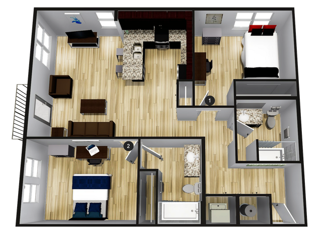 D2: 2 Bed 2 Bath