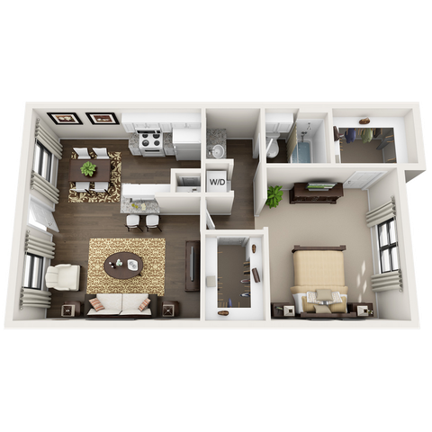 A2: 1 Bed 1 Bath