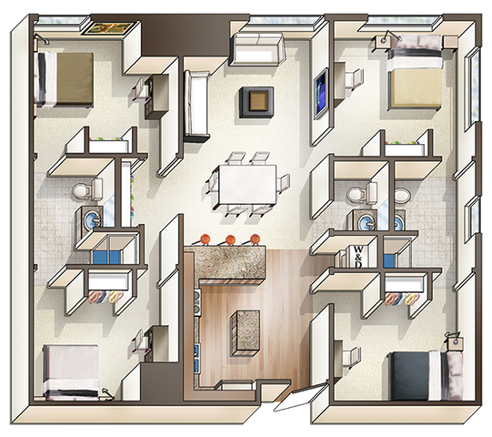 E2: 4 Bed 3 Bath