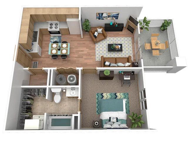 A2: 1 Bed 1 Bath