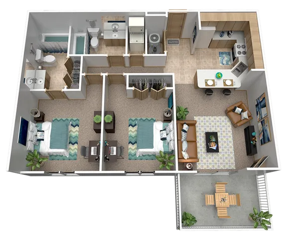 B2: 2 Bed 2 Bath