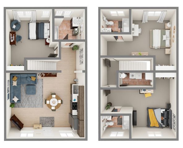 B: 3 Bed 3 Bath