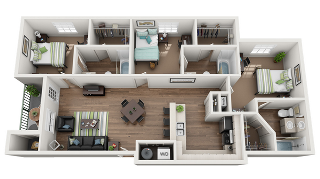 C: 3 Bed 3 Bath