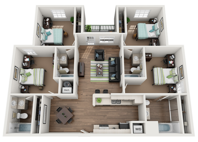 D1: 4 Bed 4 Bath