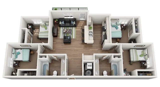 D2: 4 Bed 2 Bath
