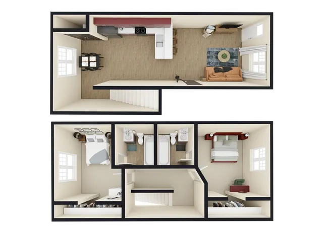 B: 2 BED 2 BATH
