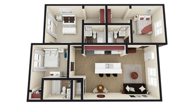 A: 3 BED 3 BATH