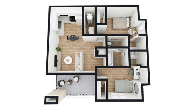B2: 2 Bed 1 Bath