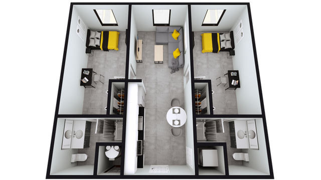 B3: 2 Bed 2 Bath