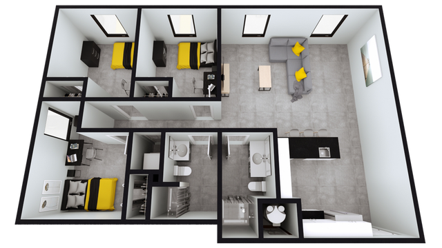 C: 3 Bed 2 Bath