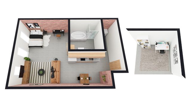 113.5A: Studio 1 Bath
