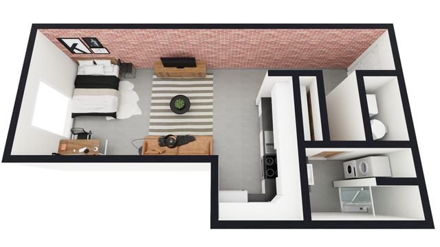 119.5D - Studio 1 Bath