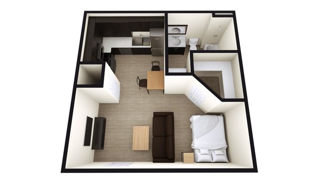A1: Studio 1 Bath