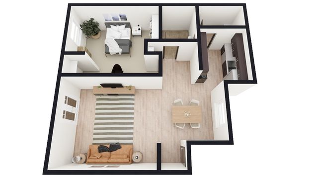 A: 1 Bed 1 Bath