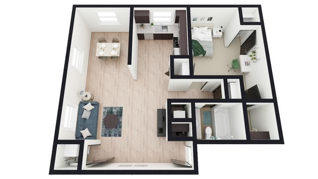 A2: 1 Bed 1 Bath