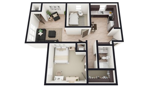 B: 2 Bed 1 Bath